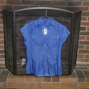 Express button down short sleeve top -NWT